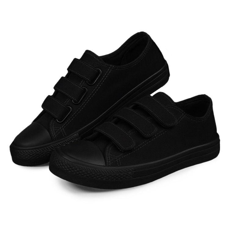 Women’s Velcro Canvas Sneakers Korean Style Casual Shoes Fashion White Canvas Shoes for Girls Students Comfortable Everyday School Shoes Lightweight Flat Walking Sneakers Canvas Shoes