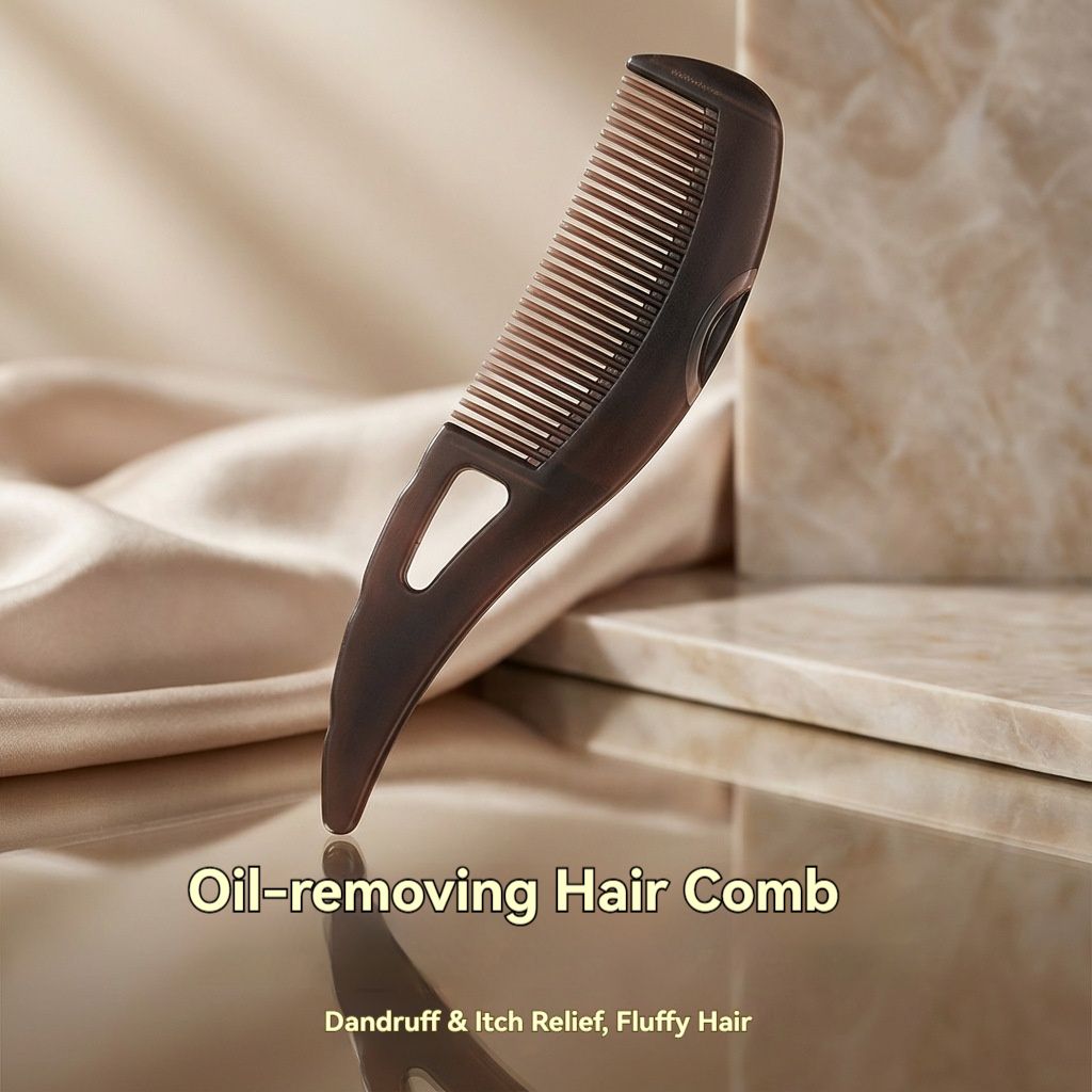 Dandruff Comb with Self-Cleaning Hollow Teeth & Massage Handle - Scalp Detox Comb for Flakes, Oil Removal - Dandruff Scalp Hair Combs for Women/Men/Kids Hair & Scalp Care