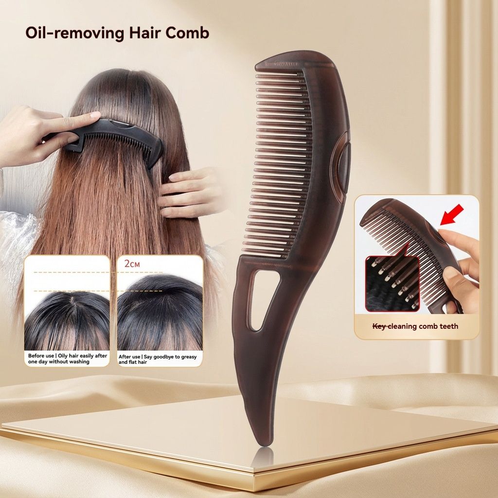 Dandruff Comb with Self-Cleaning Hollow Teeth & Massage Handle - Scalp Detox Comb for Flakes, Oil Removal - Dandruff Scalp Hair Combs for Women/Men/Kids Hair & Scalp Care