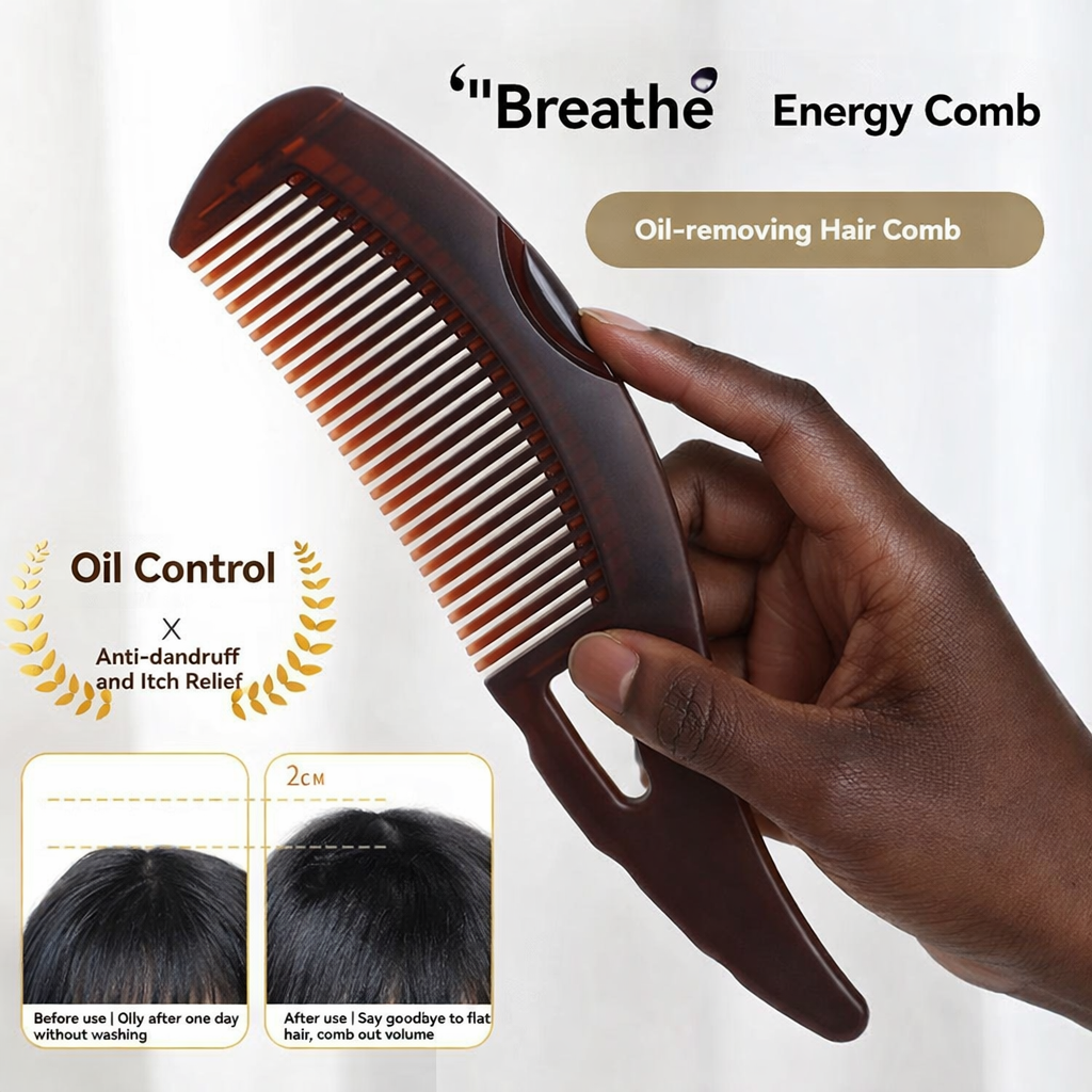 Dandruff Comb with Self-Cleaning Hollow Teeth & Massage Handle - Scalp Detox Comb for Flakes, Oil Removal - Dandruff Scalp Hair Combs for Women/Men/Kids Hair & Scalp Care