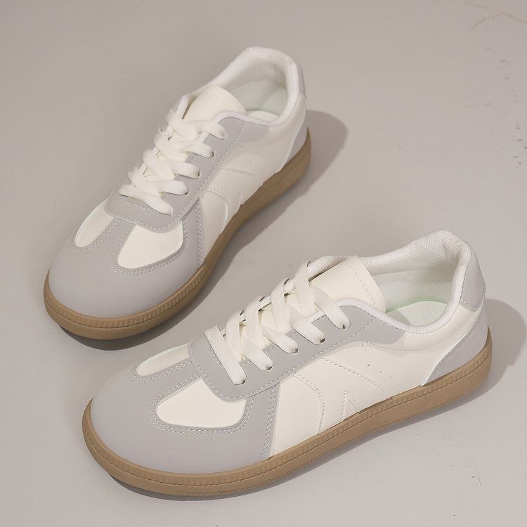 Women German Trainer Sneakers Lace-Up Casual Sport Shoes, Round Toe Fashion Comfortable Walking Shoes for Ladies