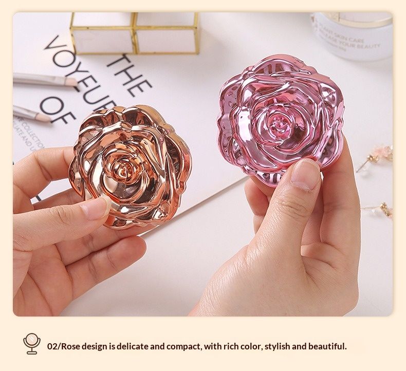 Portable Rose Folding Makeup Mirror Double Sided Mini Round Pocket Mirror HD Compact Cosmetic Mirror Travel Mirrors