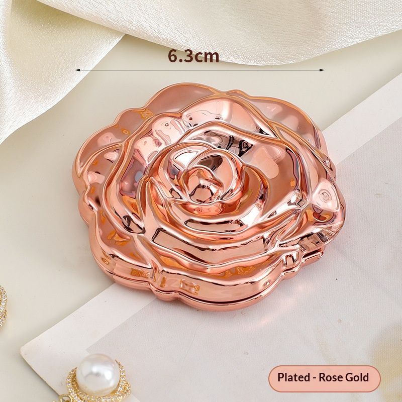 Portable Rose Folding Makeup Mirror Double Sided Mini Round Pocket Mirror HD Compact Cosmetic Mirror Travel Mirrors