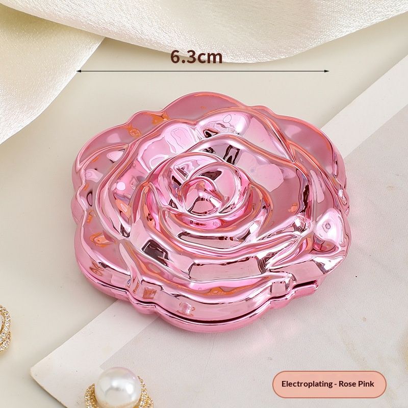 Portable Rose Folding Makeup Mirror Double Sided Mini Round Pocket Mirror HD Compact Cosmetic Mirror Travel Mirrors