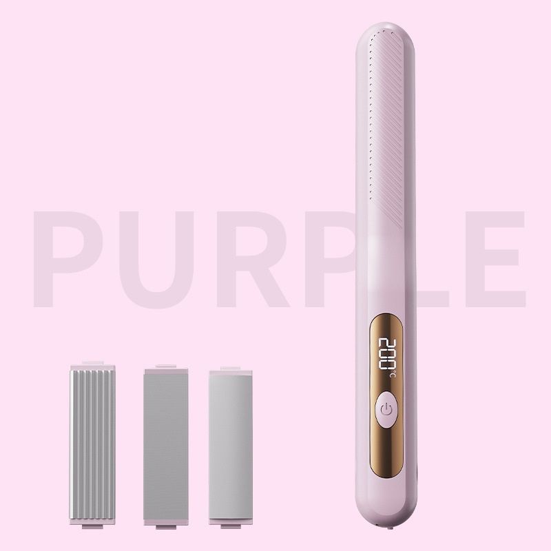 3-in-1 Cordless Hair Straightener & Curler for Traveling, Interchangeable Heads, Flat Iron for Straight & Curly Hair, Volumizing Styling Tool Hair Styling Tool Iron Hair Straightener