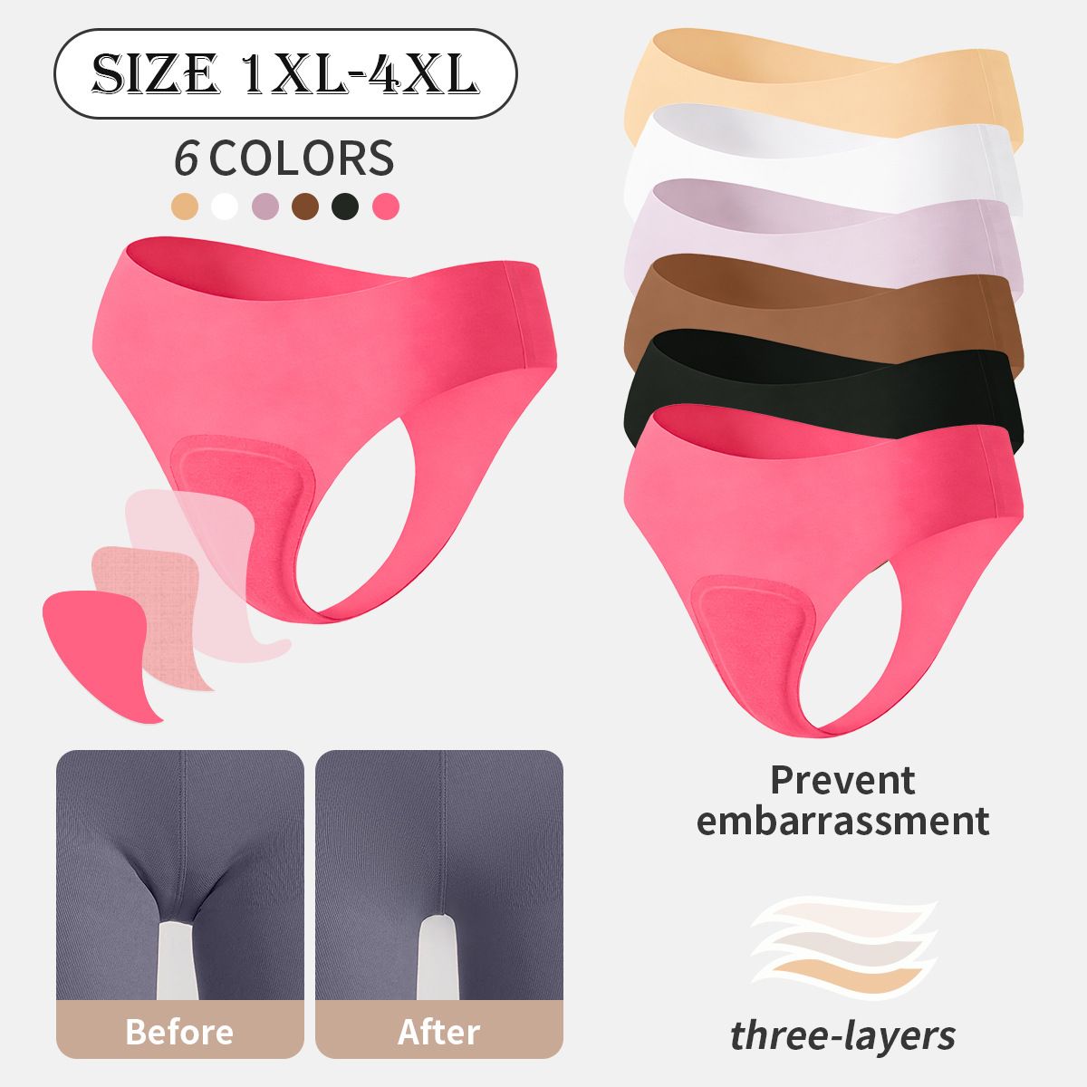 Ice Silk Seamless Women’s Panties for Waist 30inch to 36inch Invisible Low-Rise Briefs for Yoga, Fitness Breathable Plus Size Underwear Ladies Panties Sports Briefs Lingerie
