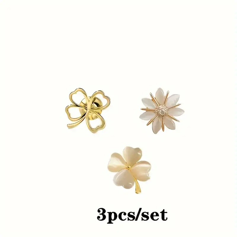 Fashion Brooch Set Flower Bow Brooches for Women Dress, Suits Metal Anti-glare Lapel Pin Fixed Clothes Pin for Ladies Business Suit, Party  Women's Clothing Accessories