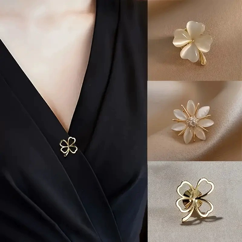 Fashion Brooch Set Flower Bow Brooches for Women Dress, Suits Metal Anti-glare Lapel Pin Fixed Clothes Pin for Ladies Business Suit, Party  Women's Clothing Accessories