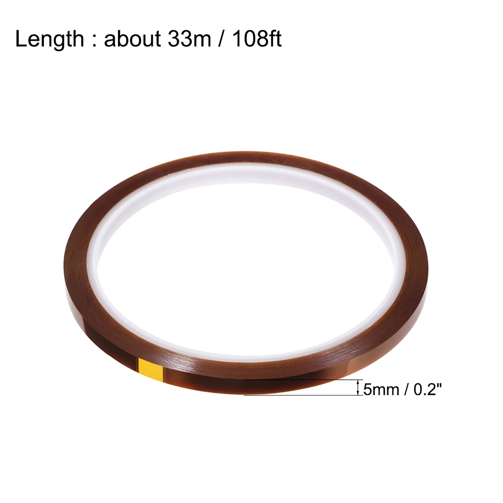 Heat Resistance Tape Motherboard Phone 3D Sublimation Kapton Tape for Heat Press Transfer Printing High Temperature Polyimide Film Adhesive Computer 5mm x 33m(108ft)