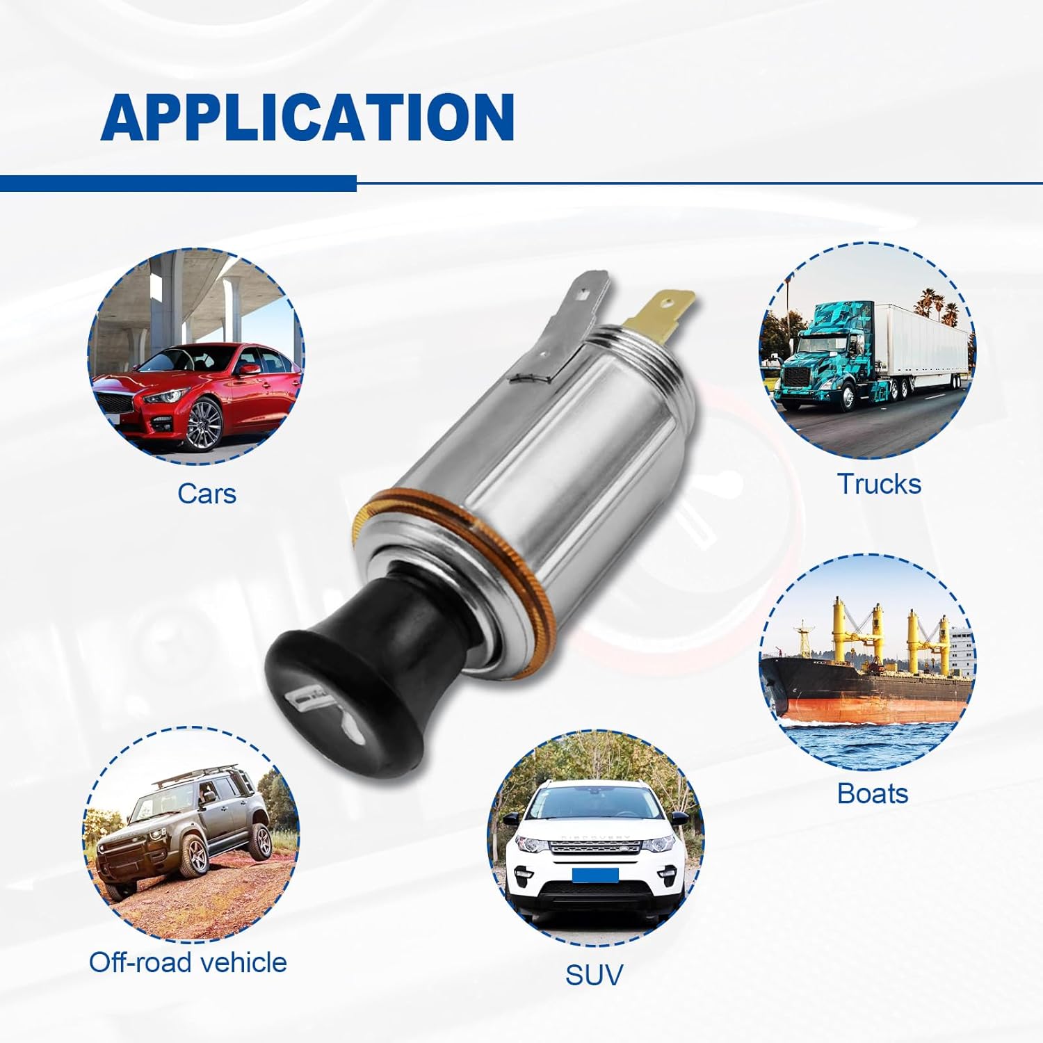 Complete 12V Cigarette Lighter Plug and Socket Outlet Assembly for Auto Car Truck Element Replacement Accessory Push Button for Most Automotive Vehicles