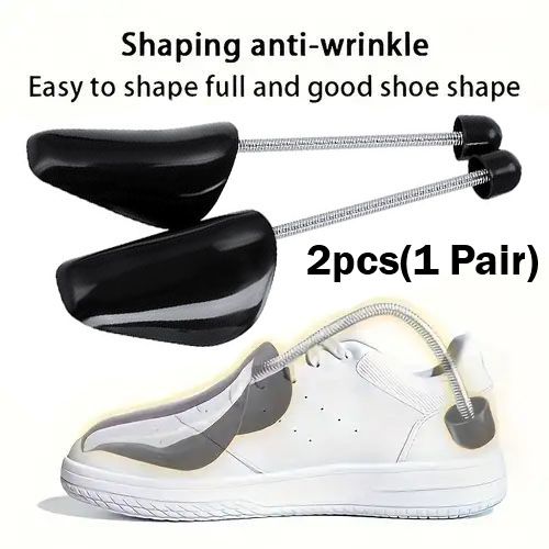 Boot Trees 1Pair/2pcs Plastic Adjustable Length Shoes Holder Shaper Expander Anti-Wrinkle Stretcher Shoe Black Spring