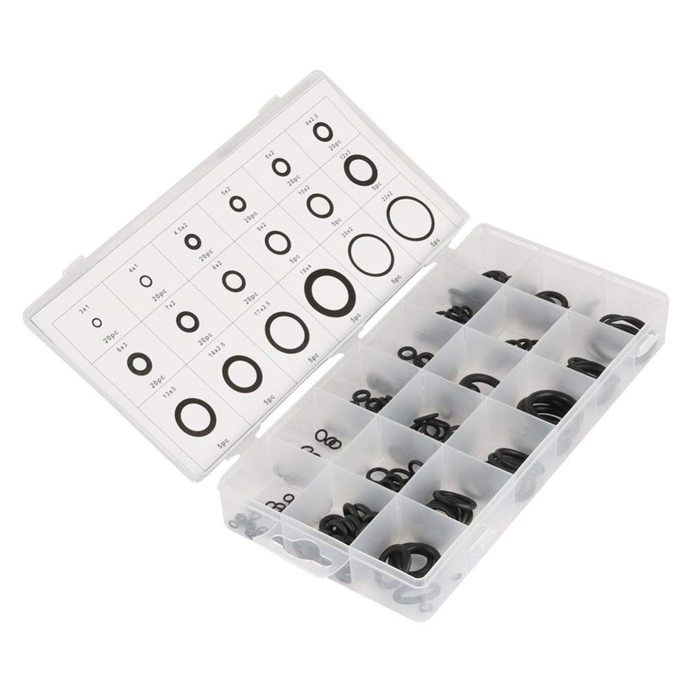 225pcs Rubber O-Ring Seals Assortment Kit Set Nitrile Gasket Washer Sealing Rings 18 Sizes for Plumbing, Automotive, General Repair with Case Hydraulics, Air, Gas Connections to Prevent Leaks