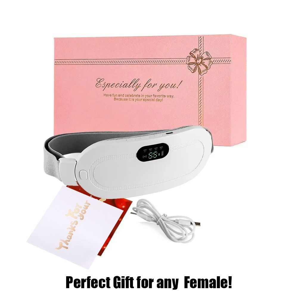 Menstrual Heating Pad, Period Pain Relief, Rechargeable, Fast Heating Massage with 3 Heat Levels and 3 Vibration Modes, for Back or Abdominal. Gifts for Women and Girls