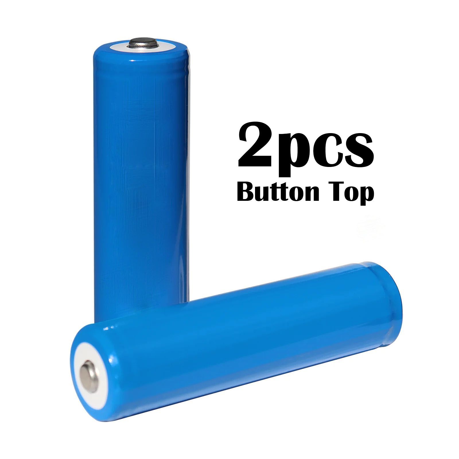 2pcs 18650 Lithium Rechargeable Batteries 3.7v Cylindrical. Button Top Battery, with Protection PCB