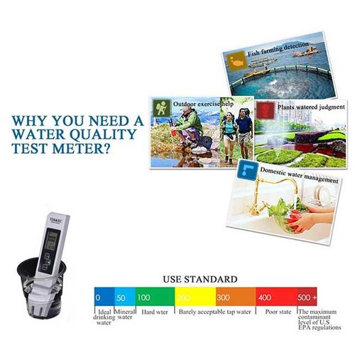 3in1 Digital Water Quality Tester TDS,EC & Temperature Moisture Meter Gauge, Measuring Range 0-9999 ppm Aquariums Swimming Pools Hydroponics