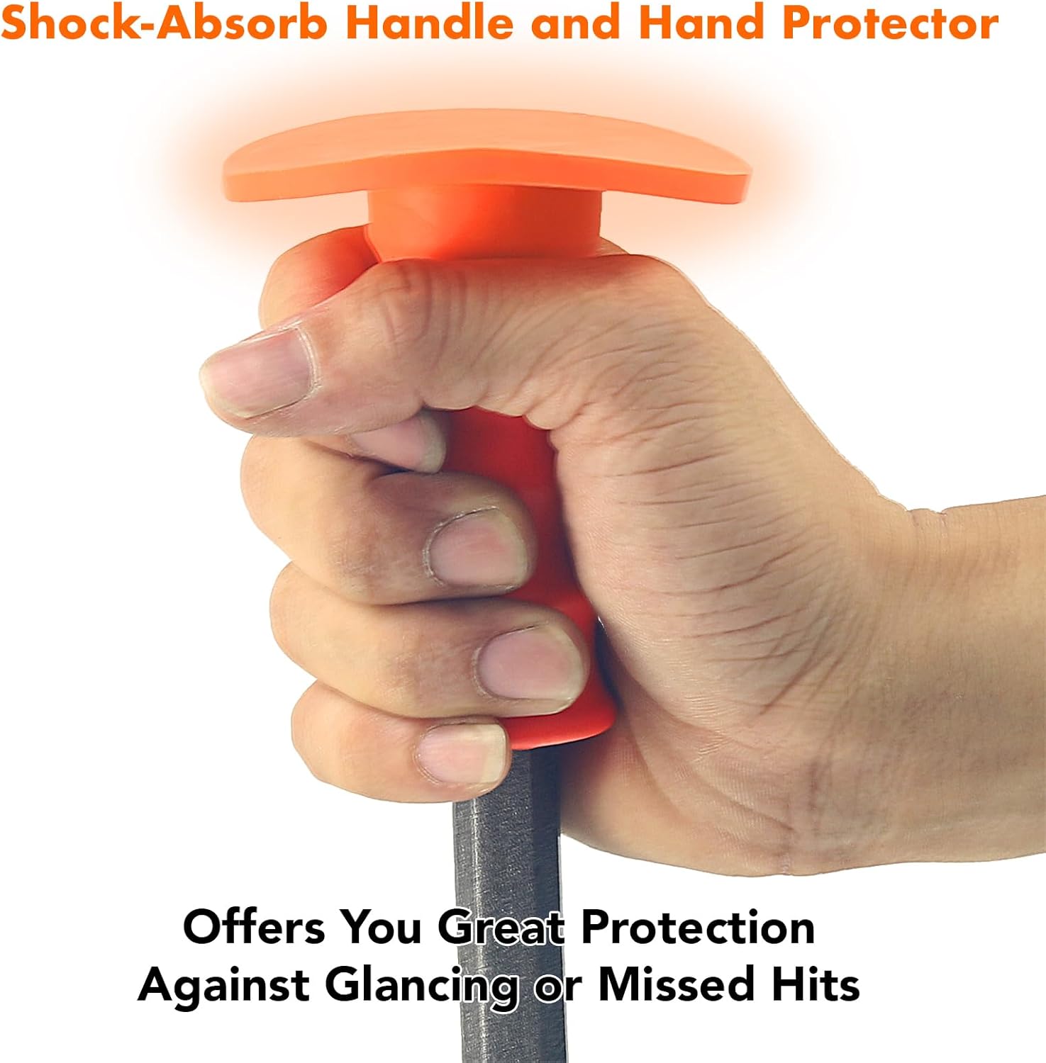 Heavy-Duty Mason Chisel with Thick Protective Handles + PVC Coated Gloves Hand Guard Carbon Steel Tile and Concrete Chisels, Ideal for Brickwork, Demolition, Stonework, Carving, Breaking Mortar Stone