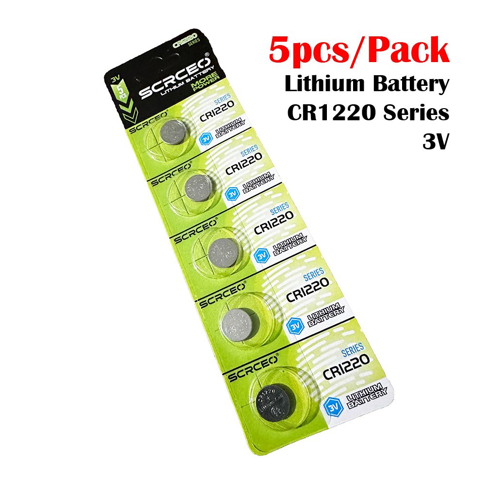 5pcs/Card SCRCEO 3V CR1220 Series Coin Battery Lithium DL1220 CP 1220 Button Cell Batteries For Watch Electronic Remote