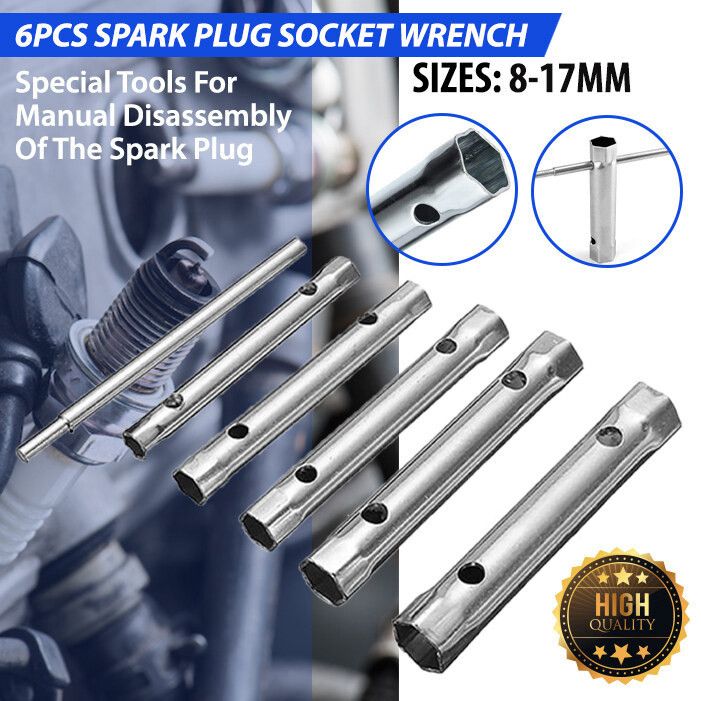 6Pcs Spark Plug Wrench Dual-Ended Plumbers Socket Set for Removal Back Nut Tap Spanner Set