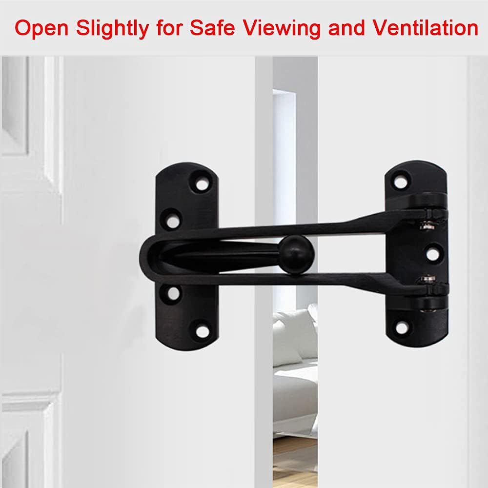 Anti-Theft Lock Buckle, Security Guard Door Safety Latch for Kids, Matte Black, Ideal for Home, Hotel, Apartment