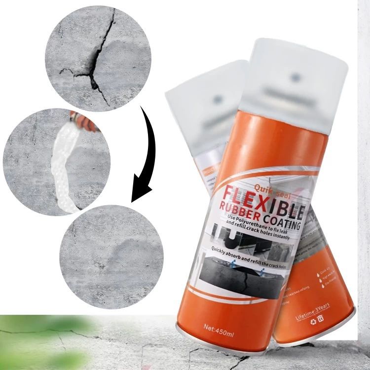Quik Seal Flexible Rubber Coating (450ml) Effective and Economical Solution For Repairing Cracks and Leaks Waterproof Leak Filler Spray Flexx Repair & Sealant