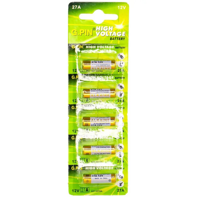 5PCS 27A 12V Alkaline Batteries V27A LR27A MN27 L828 A27 12V Battery Pack of 5 G.PIN L828F, EL812, EL-812, CA22