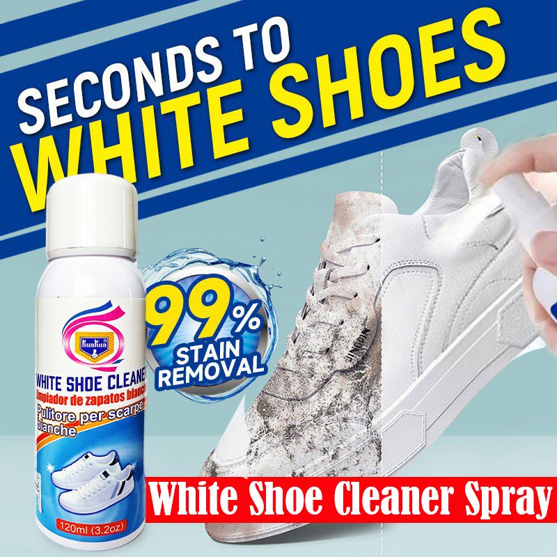 Shoe Cleaner Spray, White Sneakers Cleaner, Compact Cleaning Bottle for Sneakers Rubber Canvas Shoes Stain Remover