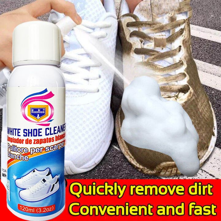 Shoe Cleaner Spray, White Sneakers Cleaner, Compact Cleaning Bottle for Sneakers Rubber Canvas Shoes Stain Remover