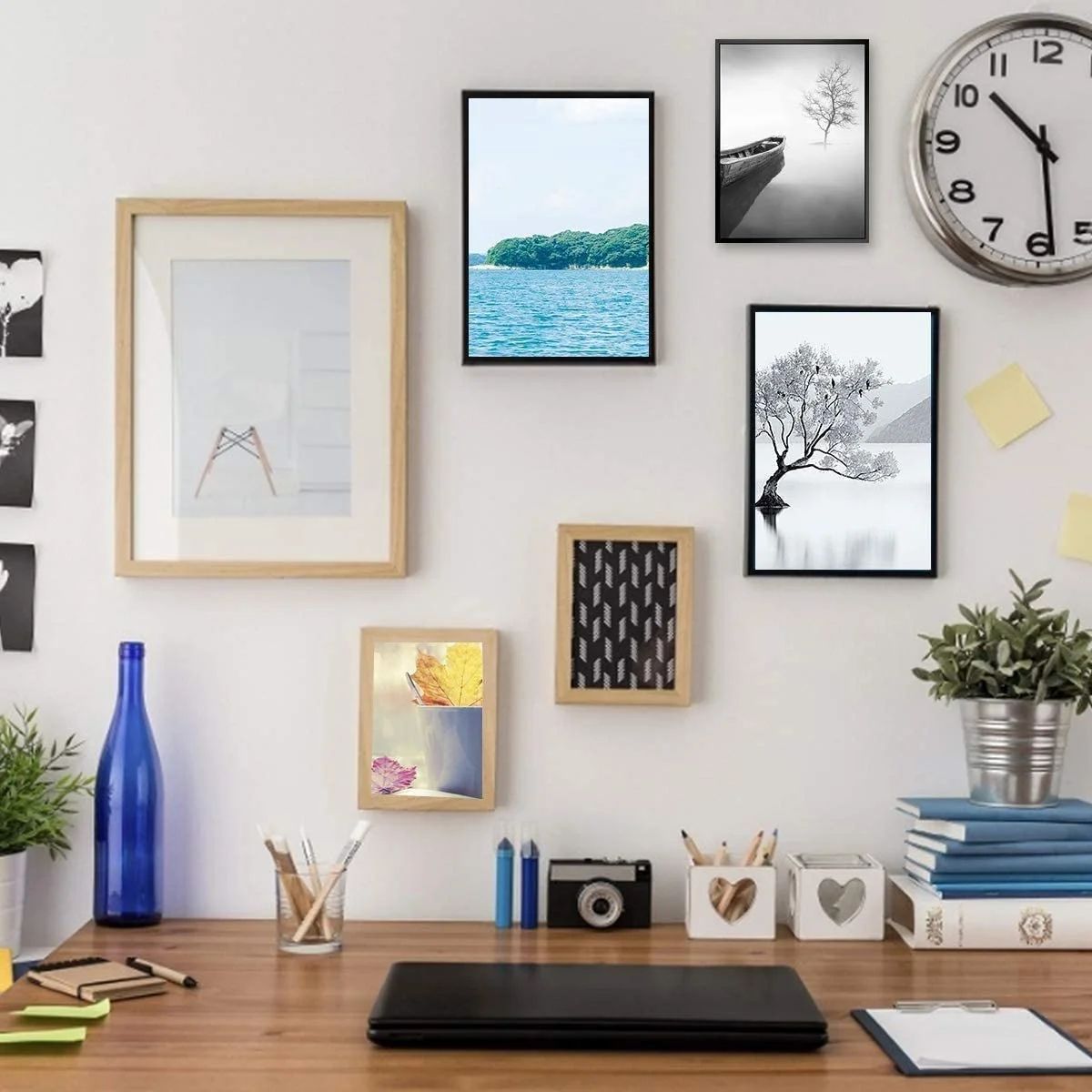 60 Pieces Picture Hanging Kit Assorted Set Hooks Nails Steel Wire Photo Frame Mirror Canvas Flower Pot Art Hangers Brass Sil Hardware Decorations Wall Clocks