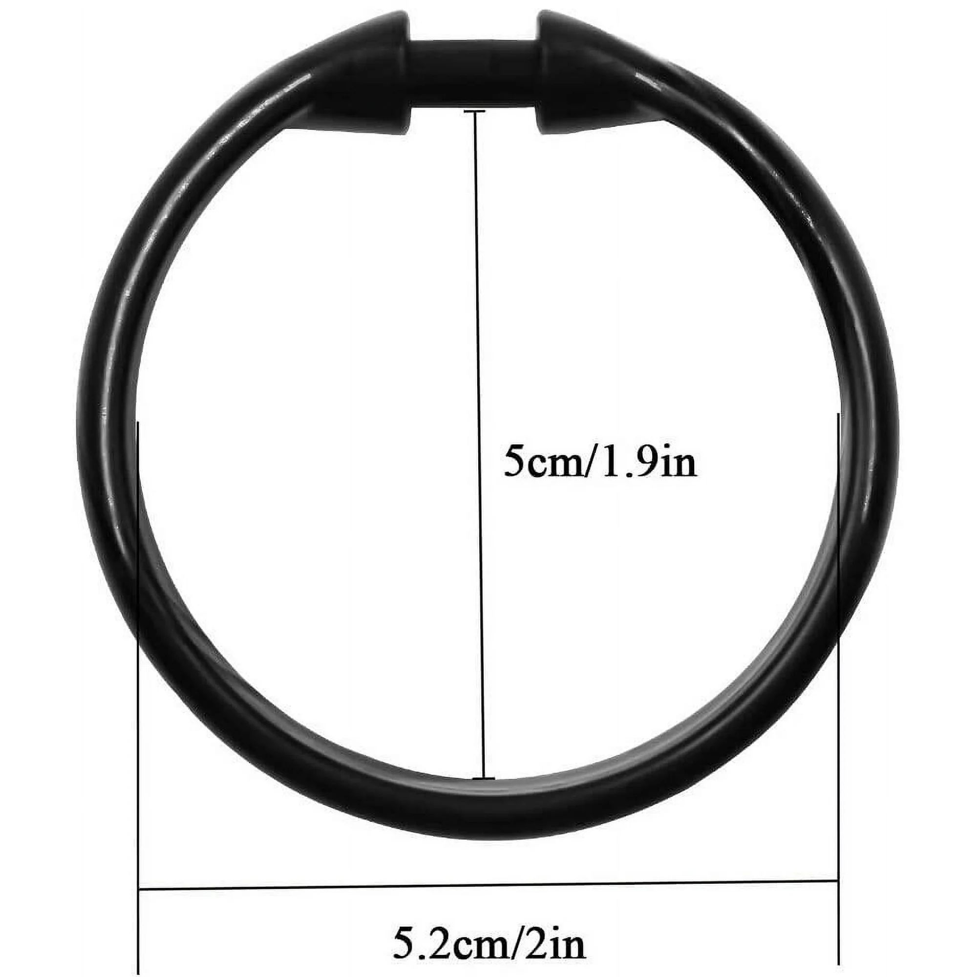 12pcs Plastic Shower Curtain Rings O-Ring Design Circular Shower Hooks for Bathroom (Black) Bathlux Bathroom Experts