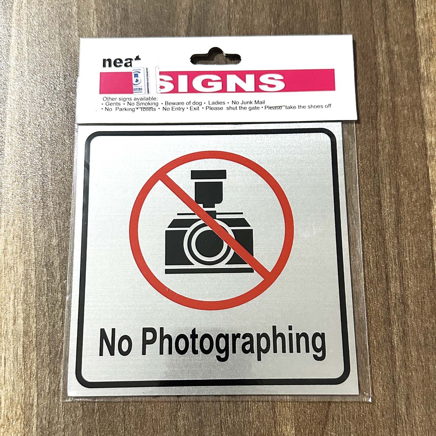 No Photographing Warning Sign - Self Adhesive Aluminium Photography Restriction Not Allowed Photo Security Signs Camera Icon Signage Horizontal Compliance Notice for Museums, Businesses, Restricted Ar