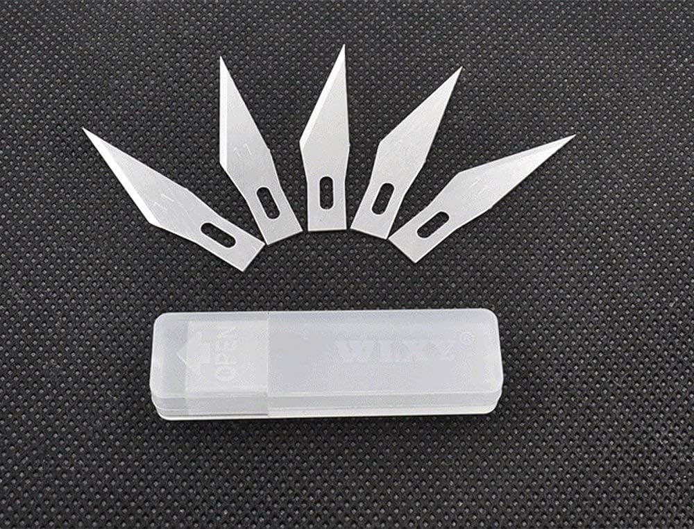 Professional Stainless Steel Precision Craft Knife Hobby Razor Tool with 5 Spare Blades for Phone Film PC Tablet Repair DIY Art Work Cutting Caving Sculpture, etc.