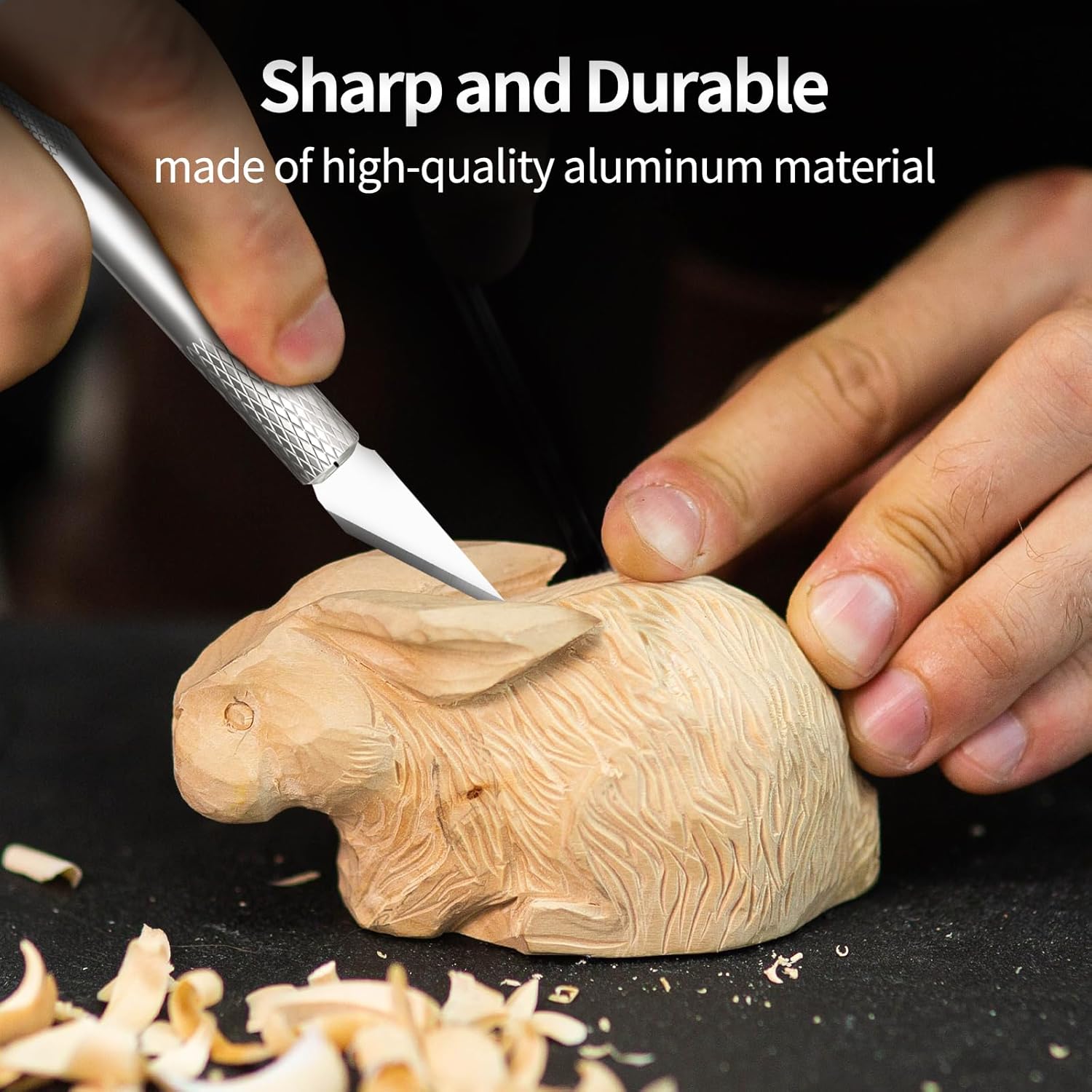 Professional Stainless Steel Precision Craft Knife Hobby Razor Tool with 5 Spare Blades for Phone Film PC Tablet Repair DIY Art Work Cutting Caving Sculpture, etc.