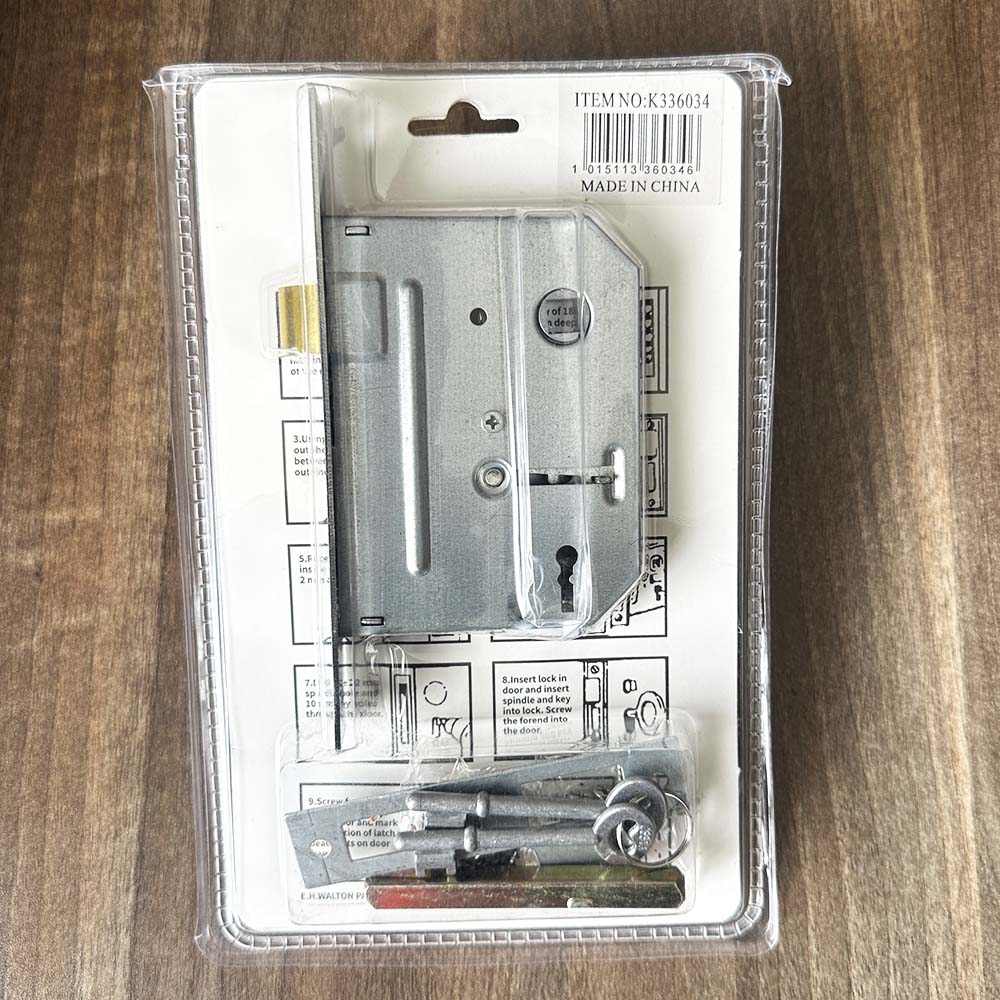Mortise Door Lock Mortice Lockset Handle Pair in Dark Finish with Brass Dead Bolt Double Action 6 Lever