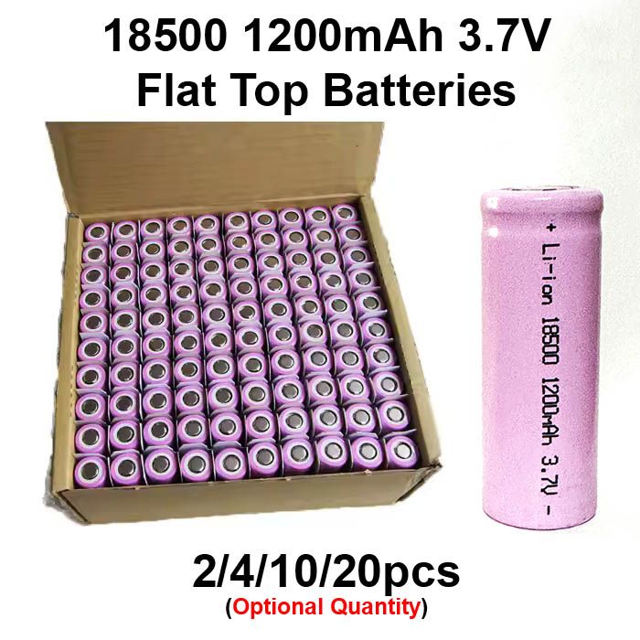 18500 3.7V Lithium  Li-Ion Battery 1200mAh Rechargeable Batteries for LED Light Mobile Power Mechanical Modification Electronic Devices DIY