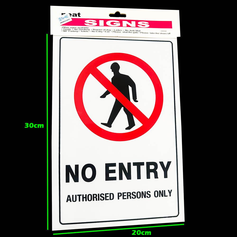 Access Sign - No Entry Authorised Persons Only(Self Adhesive) Sticker Door Poster Board Office Industrial Signage Business Commercial Authorized