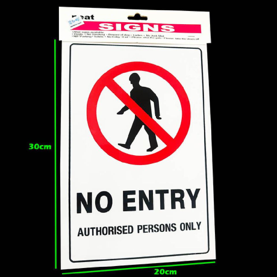 Access Sign - No Entry Authorised Persons Only(Self Adhesive) Sticker Door Poster Board Office Industrial Signage Business Commercial Authorized
