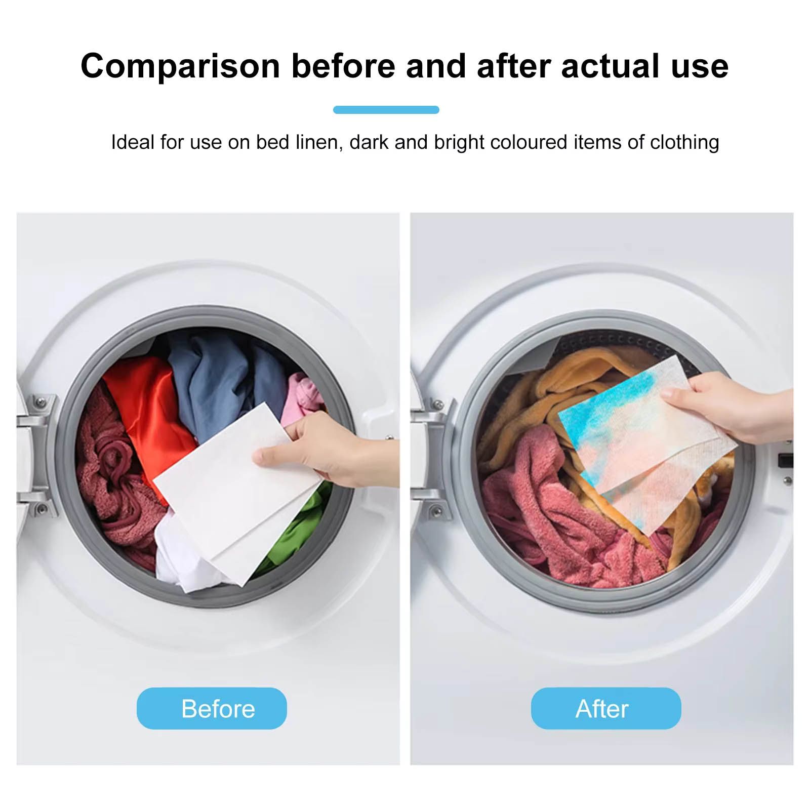 50pcs Anti-Dyeing Fabric Color Absorbing Paper, Cross-Resistant Dyeing Sheets Suces Clothing Color Absorbent Film, Colour & Dirt Catcher Household Washing Machine