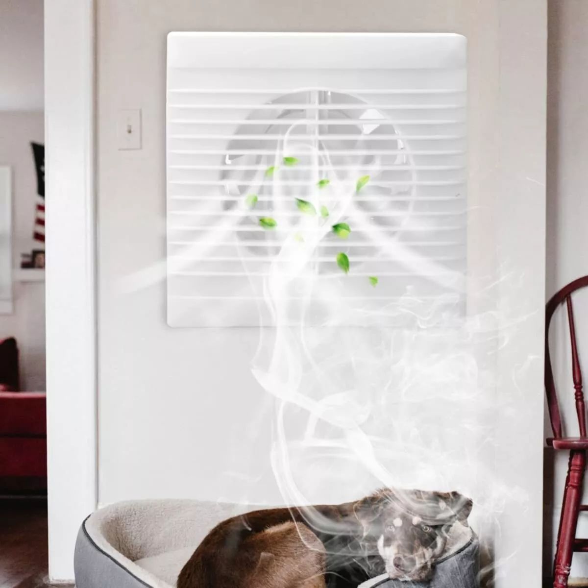 Silent Exhaust Fan Wall Mounted Strong Power Air Extractor for Ceiling 4" inch Air Flow Pipe Blower Window Ventilation with LED Indicator for Bathroom Living Room, Grow House, Kitchen, Garage, Basemen