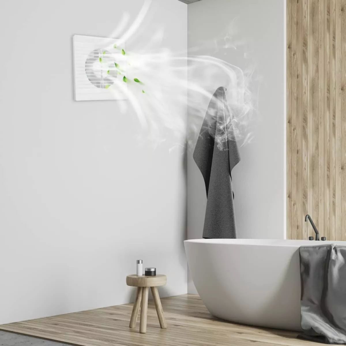 Silent Exhaust Fan Wall Mounted Strong Power Air Extractor for Ceiling 4" inch Air Flow Pipe Blower Window Ventilation with LED Indicator for Bathroom Living Room, Grow House, Kitchen, Garage, Basemen