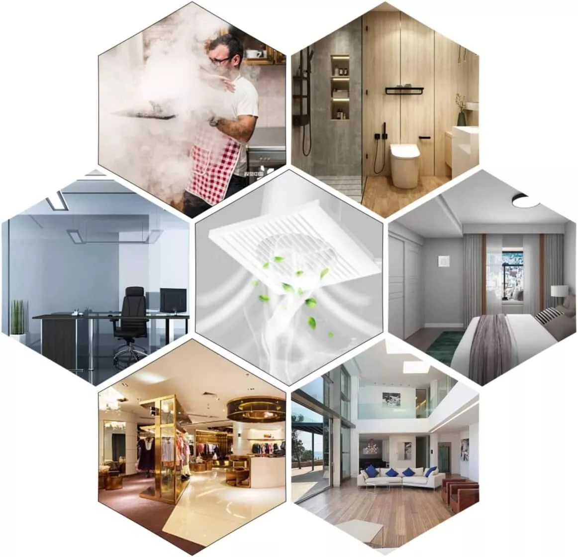 Silent Exhaust Fan Wall Mounted Strong Power Air Extractor for Ceiling 4" inch Air Flow Pipe Blower Window Ventilation with LED Indicator for Bathroom Living Room, Grow House, Kitchen, Garage, Basemen