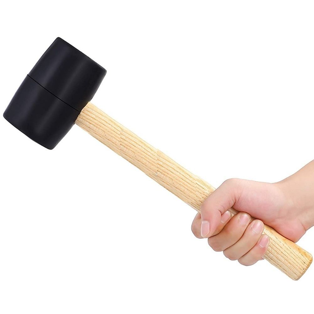 Rubber Mallet Hammer With Wood Handle Anti-slip For Construction Woodworking Automotive Tile Fitting Wooden