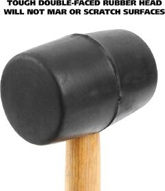 Rubber Mallet Hammer With Wood Handle Anti-slip For Construction Woodworking Automotive Tile Fitting Wooden