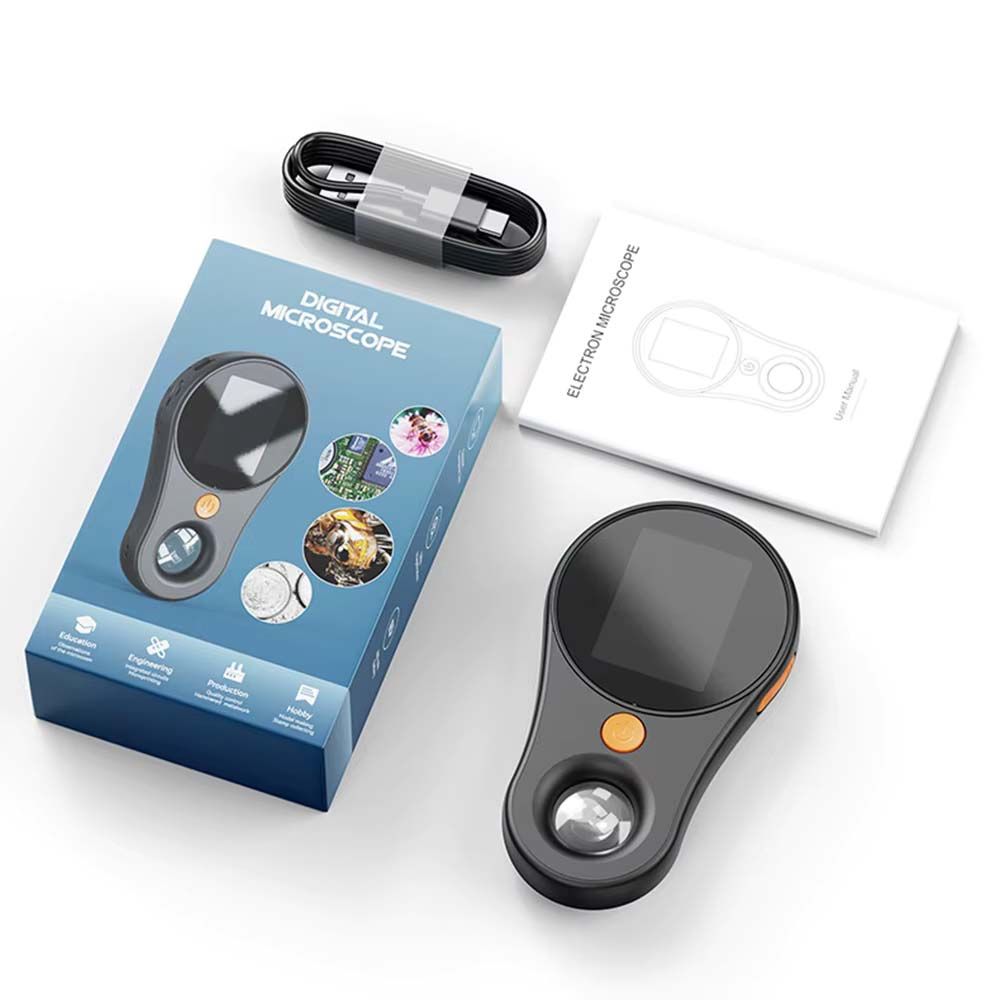 500X Magnification Handheld Digital Microscope with HD IPS Colour Screen, 1080P Video with 8LED Lights + Magnifier Glass Computer Support for Skin Analyzer Electronics Coins Jewelry, Watches, Jewelry