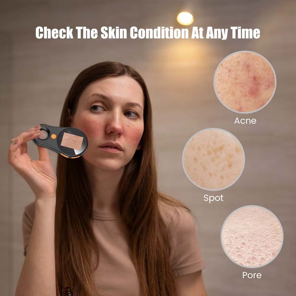 500X Magnification Handheld Digital Microscope with HD IPS Colour Screen, 1080P Video with 8LED Lights + Magnifier Glass Computer Support for Skin Analyzer Electronics Coins Jewelry, Watches, Jewelry