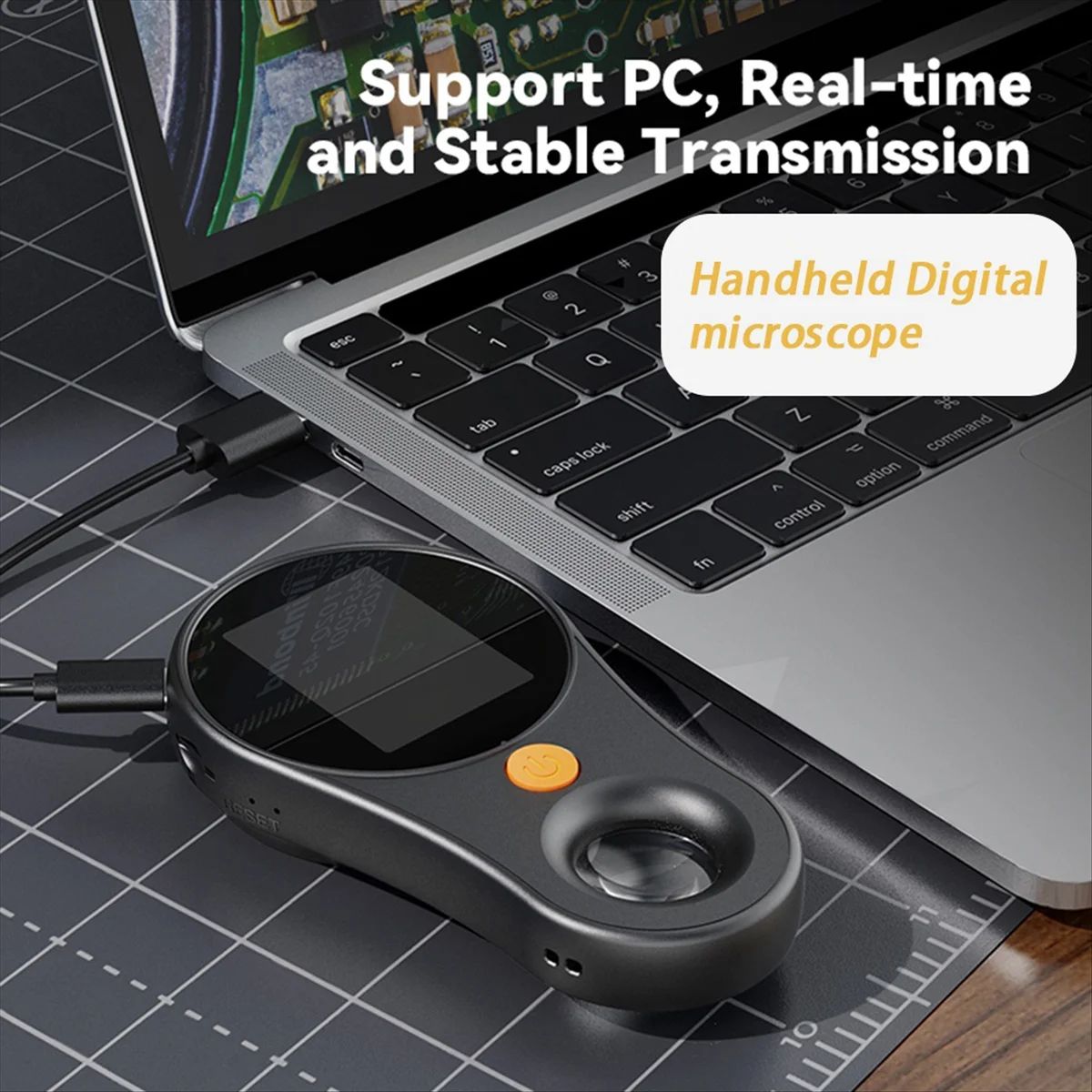 500X Magnification Handheld Digital Microscope with HD IPS Colour Screen, 1080P Video with 8LED Lights + Magnifier Glass Computer Support for Skin Analyzer Electronics Coins Jewelry, Watches, Jewelry