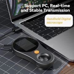 500X Magnification Handheld Digital Microscope with HD IPS Colour Screen, 1080P Video with 8LED Lights + Magnifier Glass Computer Support for Skin Analyzer Electronics Coins Jewelry, Watches, Jewelry