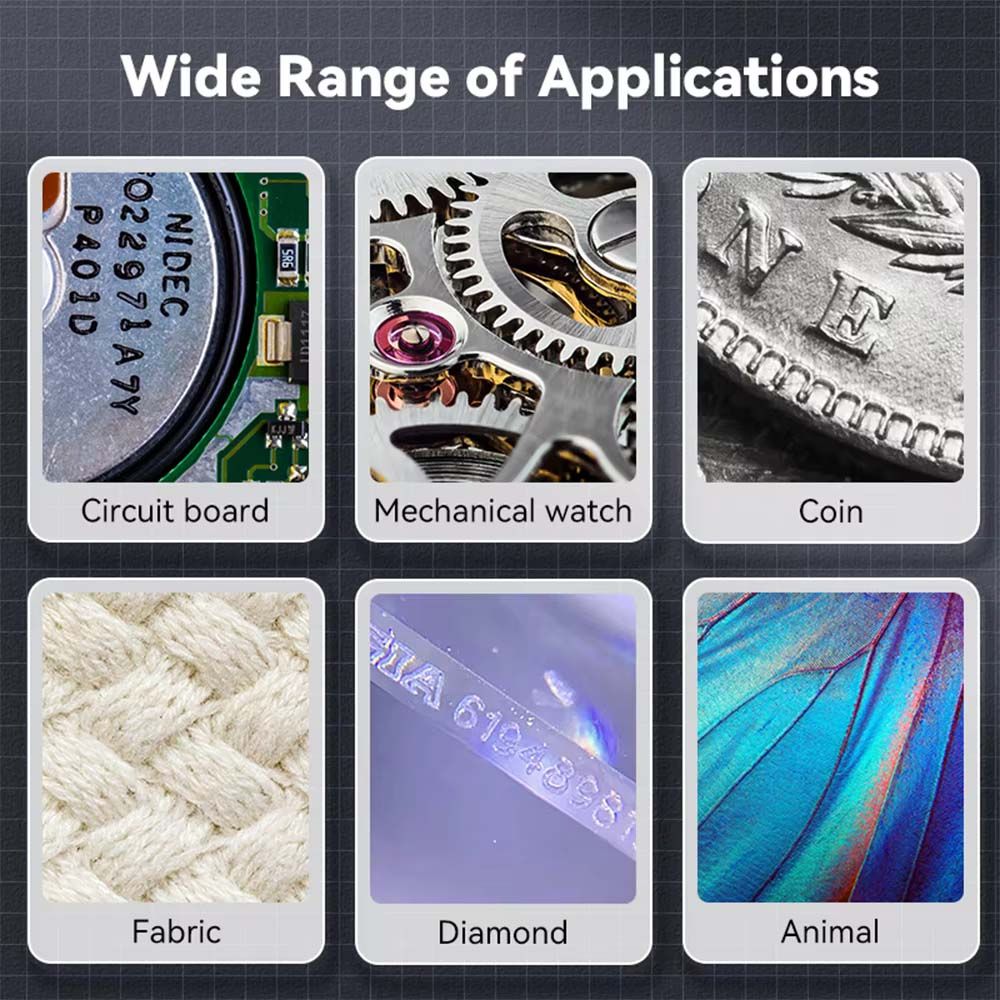 500X Magnification Handheld Digital Microscope with HD IPS Colour Screen, 1080P Video with 8LED Lights + Magnifier Glass Computer Support for Skin Analyzer Electronics Coins Jewelry, Watches, Jewelry