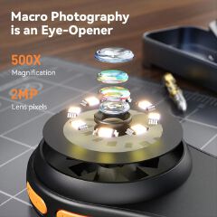500X Magnification Handheld Digital Microscope with HD IPS Colour Screen, 1080P Video with 8LED Lights + Magnifier Glass Computer Support for Skin Analyzer Electronics Coins Jewelry, Watches, Jewelry