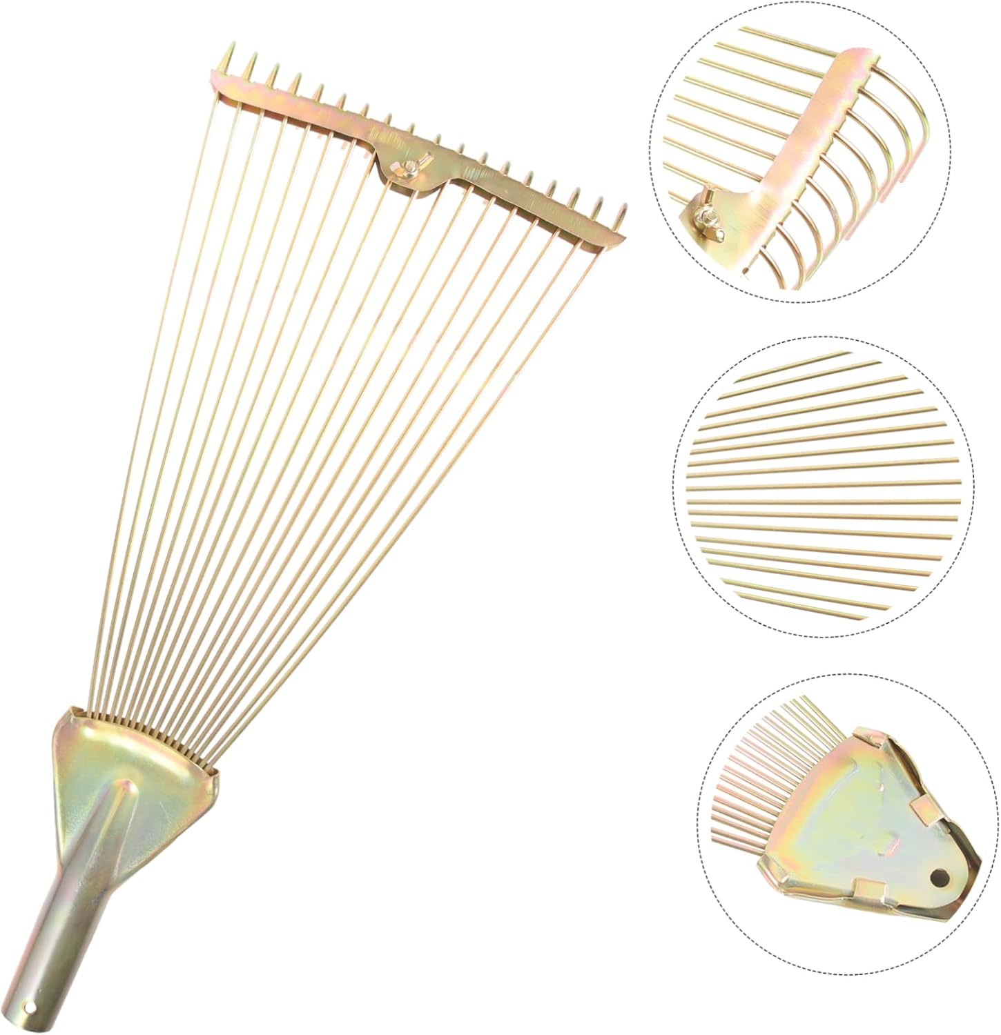 Heavy Duty Steel Convertible Leaf Rake Leaves Cleaning Soil Digging Tool Garden Accessories Toothed Lawn Replacement Wire