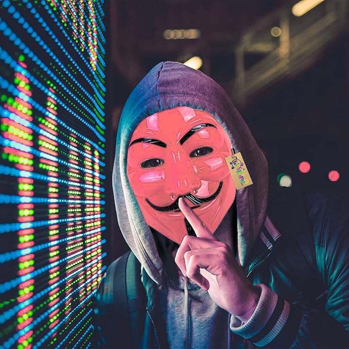 Vendetta Comic Anonymous Hacker Face Mask Fawkes Stylish and Iconic V for Vendeta Red Cosplay Fans Movie and Graphic Novel Halloween Costume